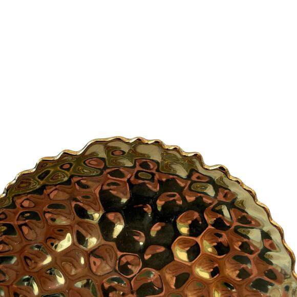 Baroque Collection Appetizer Plates 6" Hammered Gold Set of 4 Holiday Glam New - Picture 3 of 14